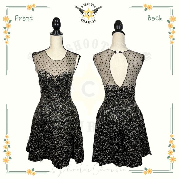 Womens HB Honeybee Formal Party Dress USA Made Lace and Appliqué Size 8 Petite - Picture 1 of 6